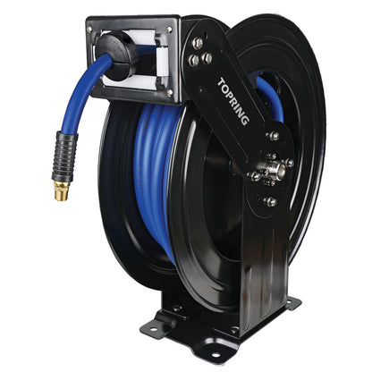 L Hose Reel With 3/8 I.D. 50 ft. Polymer Hose, Topreel HD Model with Thermoflex Hose