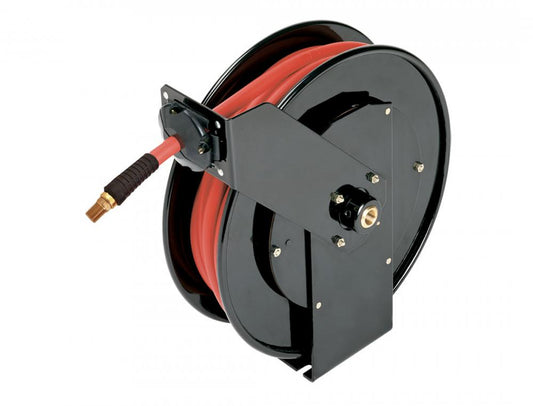 Hose Reel With 3/8 I.D. 50 ft. Rubber Hose, Steelpro Model with Airflex Premium Hose