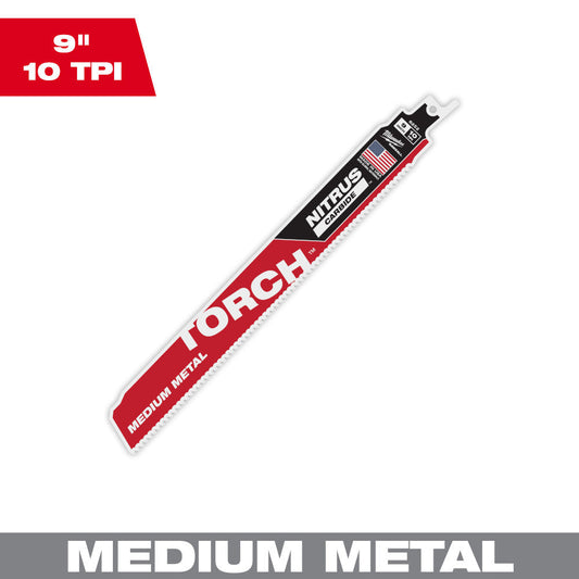 The Torch™ With Nitrus Carbide™ Teeth For Medium Metal Sawzall® Blade 9" 10tpi 1pk
