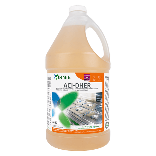 ACI-DHER - Nettoyant de détartrage multi-acide à haute adhérence pour l'industrie alimentaire, 3420, 3,78 L, 4/cs