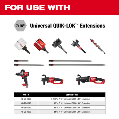 12" x 7/16" Universal QUIK-LOK™ Extension