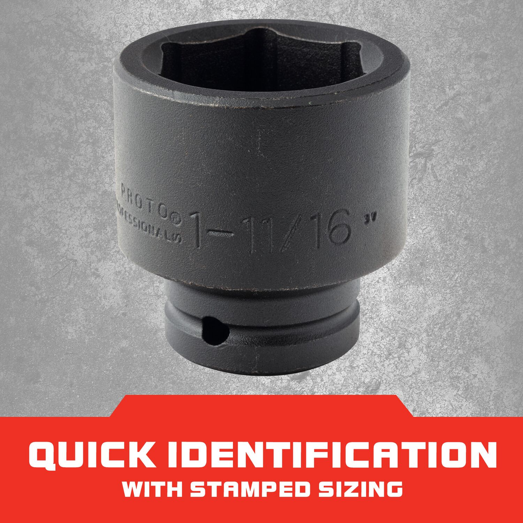 3/4-Inch Drive Impact Socket, 1-11/16-Inch, 6-Point