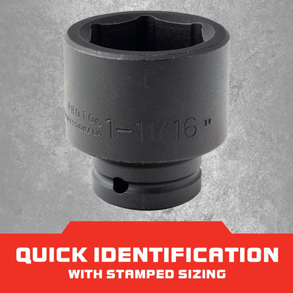3/4-Inch Drive Impact Socket, 1-11/16-Inch, 6-Point