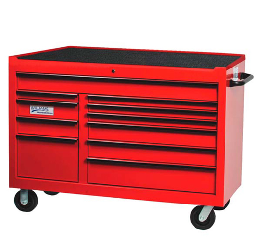 55 Inch Wide x 24 Inch Deep 11-Drawer Professional Series Roll Cabinet Red