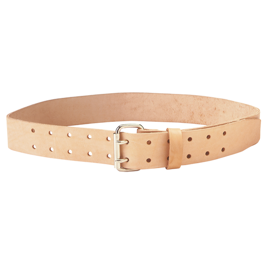 Double Tongue Belt Leather Tan 2in