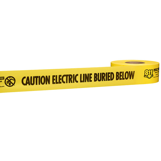 Shieldtec® Standard Non-detectable Electric Line Tape, Yellow, 4mil, 6''x1000', 4/pk