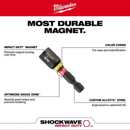 4 PC SHOCKWAVE™ Impact Duty 1-7/8" Magnetic Nut Driver