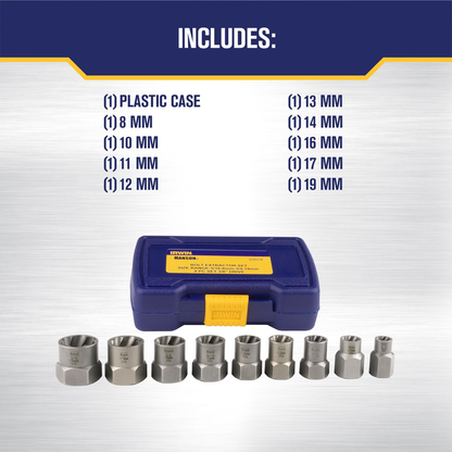 IRWIN Bolt Extractor Set, Metric, 9-Piece