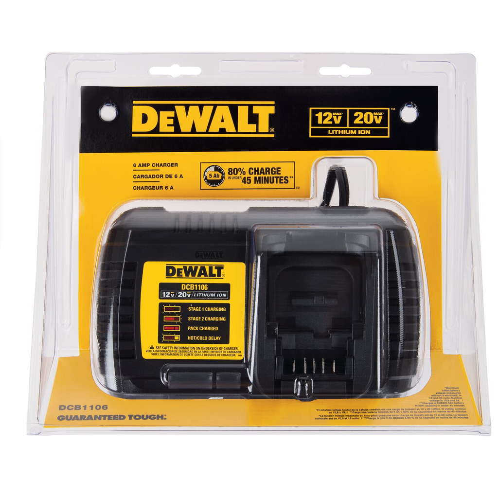 DEWALT 12V MAX*/20V MAX*/FLEXVOLT 6 Amp Charger