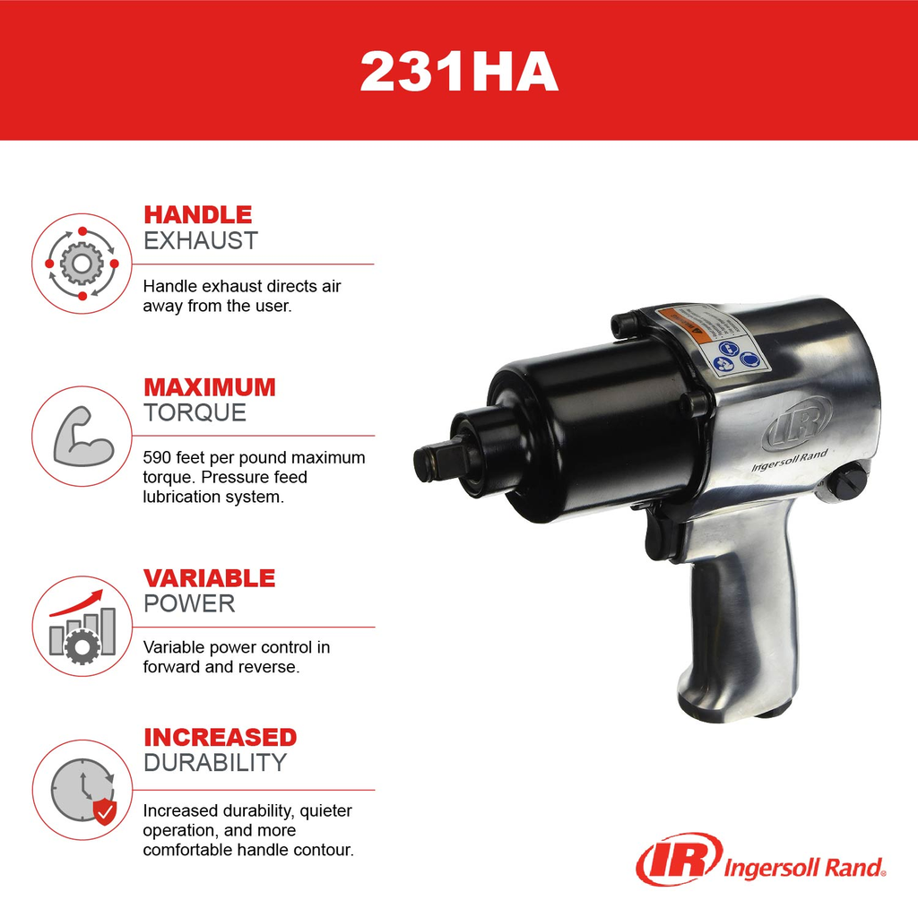 Air Impact Wrench, 1/2 In, 600 Ft-Lb Max Torque, Super Duty, Pistol Grip