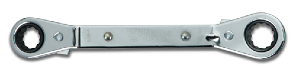 1/2 x 9/16 Inch 12-Point SAE Double Head 25 Degree Reversible Offset Ratcheting Box Wrench