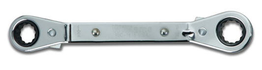 1/2 x 9/16 Inch 12-Point SAE Double Head 25 Degree Reversible Offset Ratcheting Box Wrench