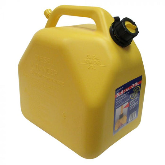 Bidon d'essence diesel en plastique jaune de 5,3 gal/20 L