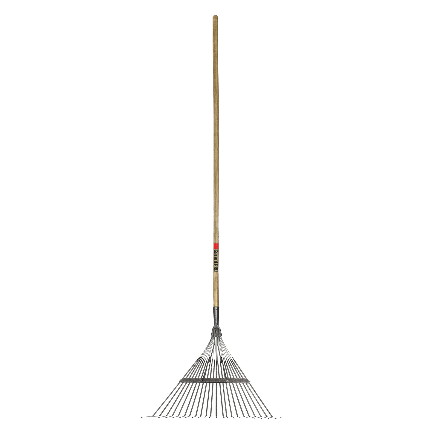 Springback lawn rake, 22 tines, industrial grade, wood handle
