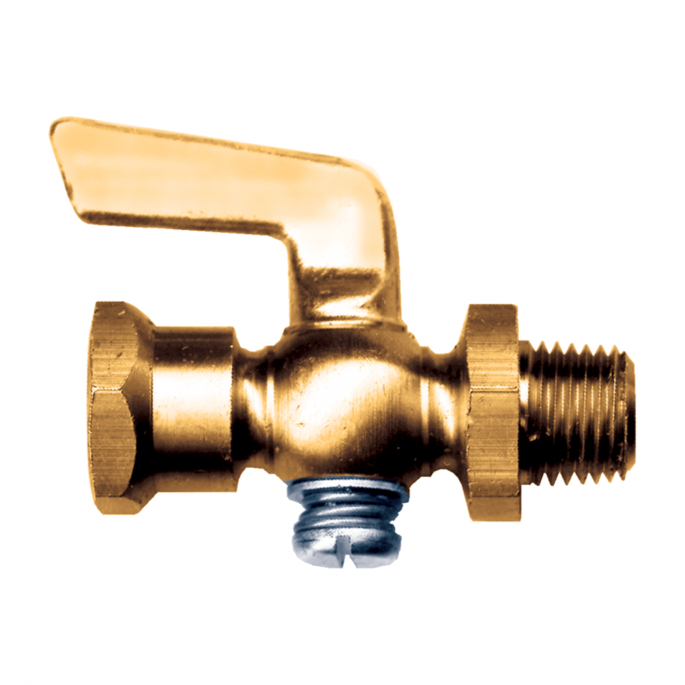 MPT FPT Hex Lever Handle, Brass, 3/8 Pipe