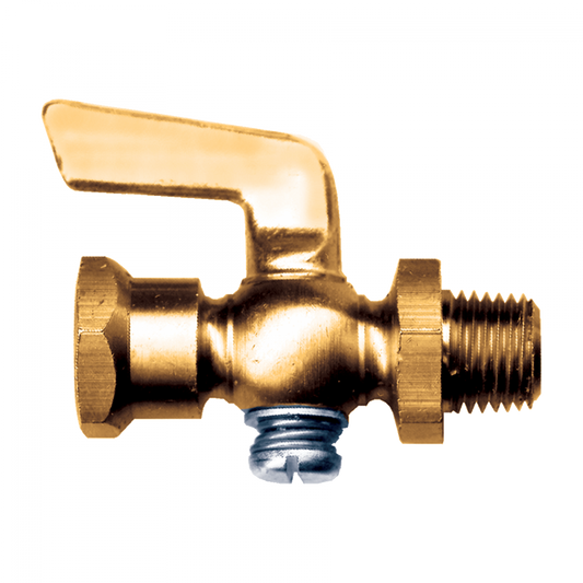 MPT FPT Hex Lever Handle, Brass, 3/8 Pipe