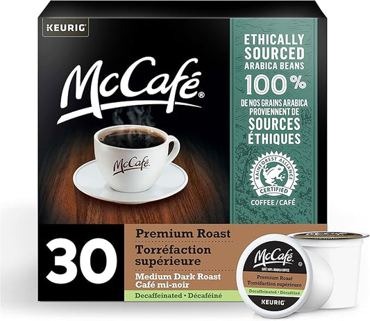 McCafe Premium Medium Dark Roast Decaf K-Cup Coffee Pods, 30 Count, For Keurig Coffee Makers