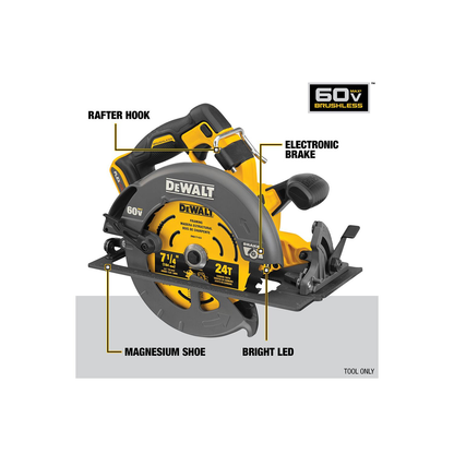 DEWALT 60V MAX* Brushless Cordless 7-1/4 in. Circular Saw with Electronic Brake (Tool Only)