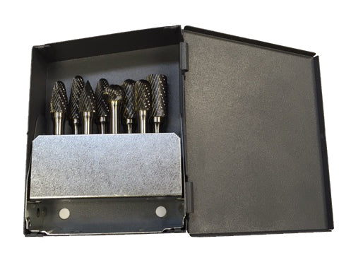 Carbide Burr Set, 1/4" Shank, 8/cs