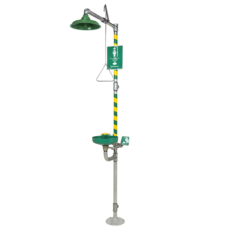 Douche d'Urgence Combinée sur Colonne, Pomme de douche et Cuve en ABS