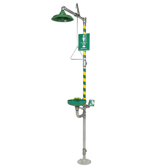 Douche d'Urgence Combinée sur Colonne, Pomme de douche et Cuve en ABS