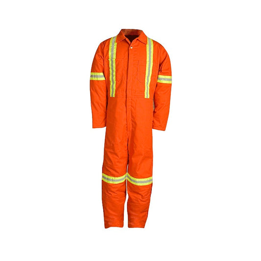 Combinaison orange en twill doublée avec matériau réfléchissant gr. L