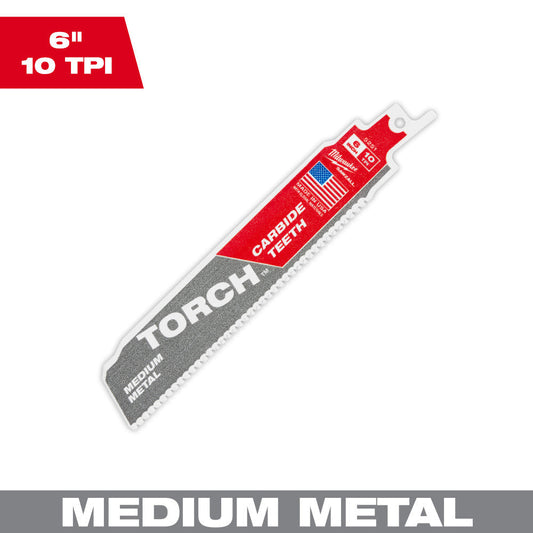 The Torch™ With Carbide Teeth For Medium Metal Sawzall® Blade 6" 10tpi 1pk