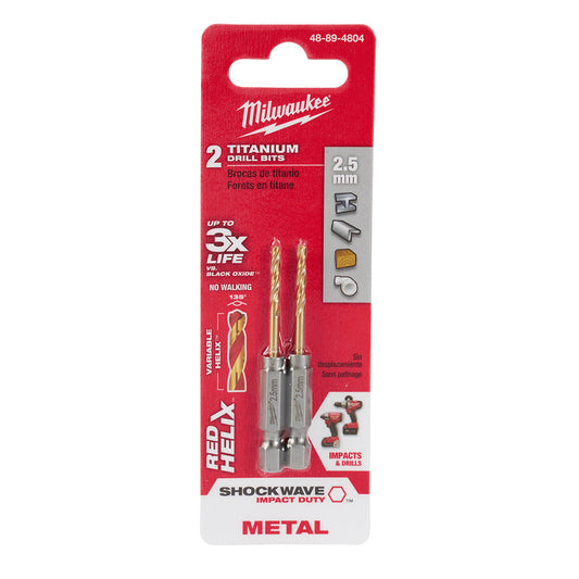 Shockwave™ Red Helix™ Titanium 2.5mm Metric Drill Bit