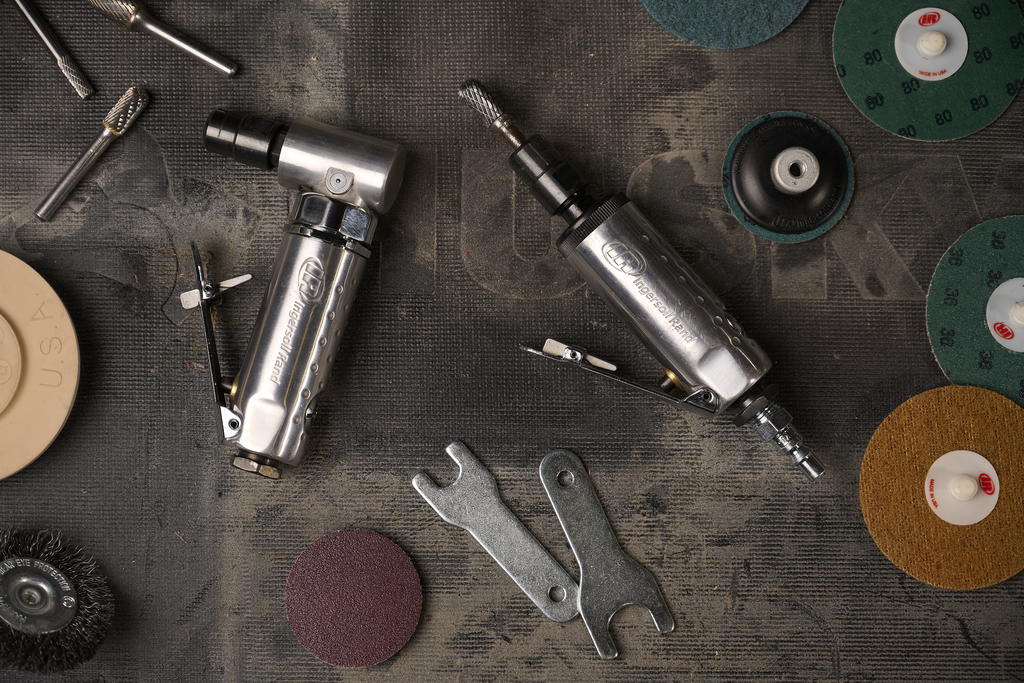 Air Angle Die Grinder, 0.25 Hp, 21,000 Rpm, 1/4 In Collet, Front Exhaust