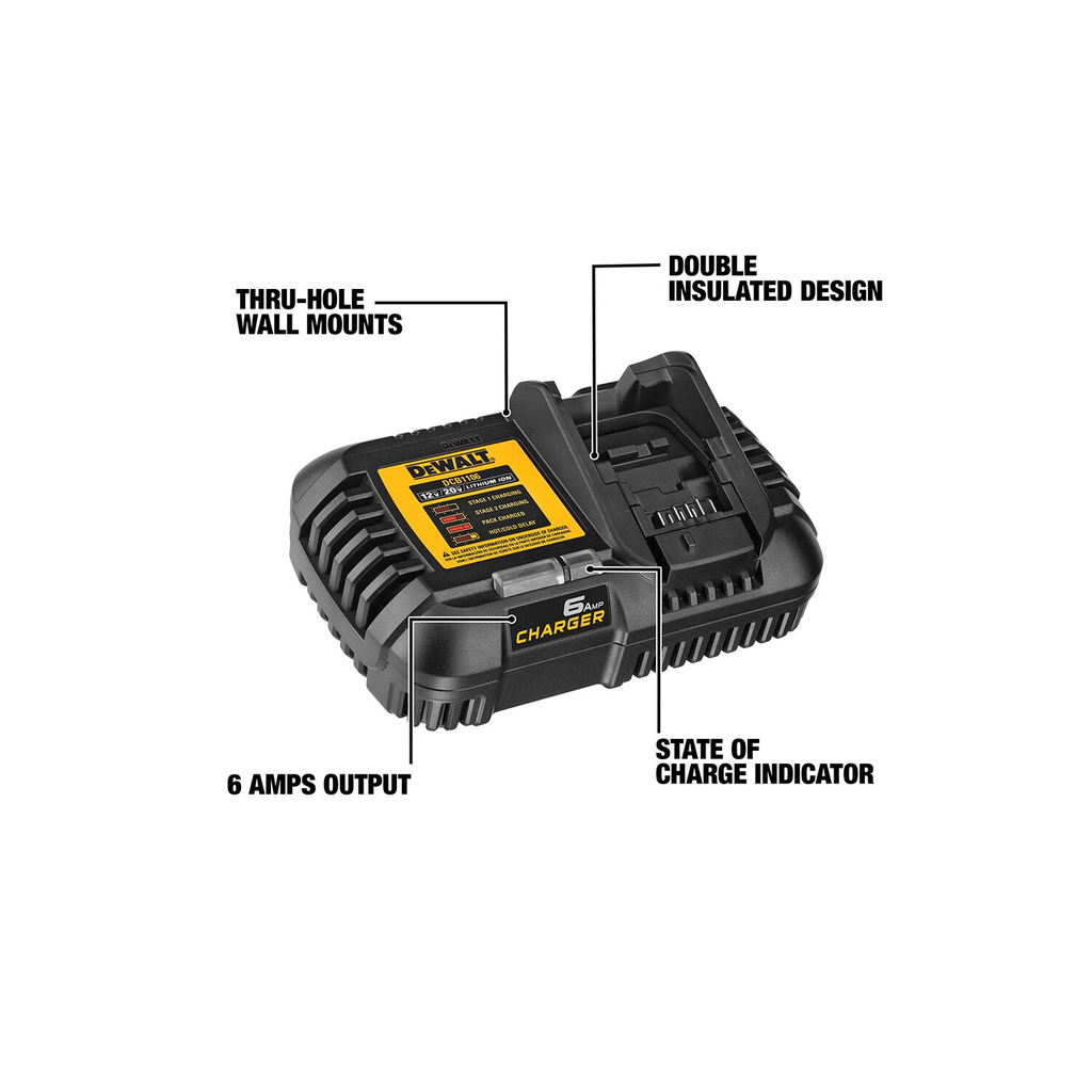 DEWALT 12V MAX*/20V MAX*/FLEXVOLT 6 Amp Charger