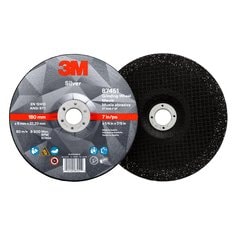 3M™ Silver Depressed Center Grinding Wheel, 87451, T27, 7 in x 1/4 in x 7/8 in (177.8 mm x 6.35 mm x 22.23 mm)