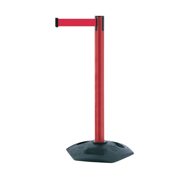 Tensabarrier® 886 Facility Plastic Retractable Barrier, Red Ribbon, 3.65m