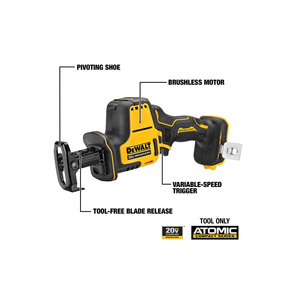 DEWALT ATOMIC 20V MAX* Cordless One-Handed Reciprocating Saw (Tool Only)