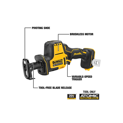 DEWALT ATOMIC 20V MAX* Cordless One-Handed Reciprocating Saw (Tool Only)
