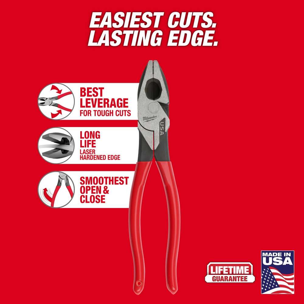 9" Lineman's Dipped Grip Pliers