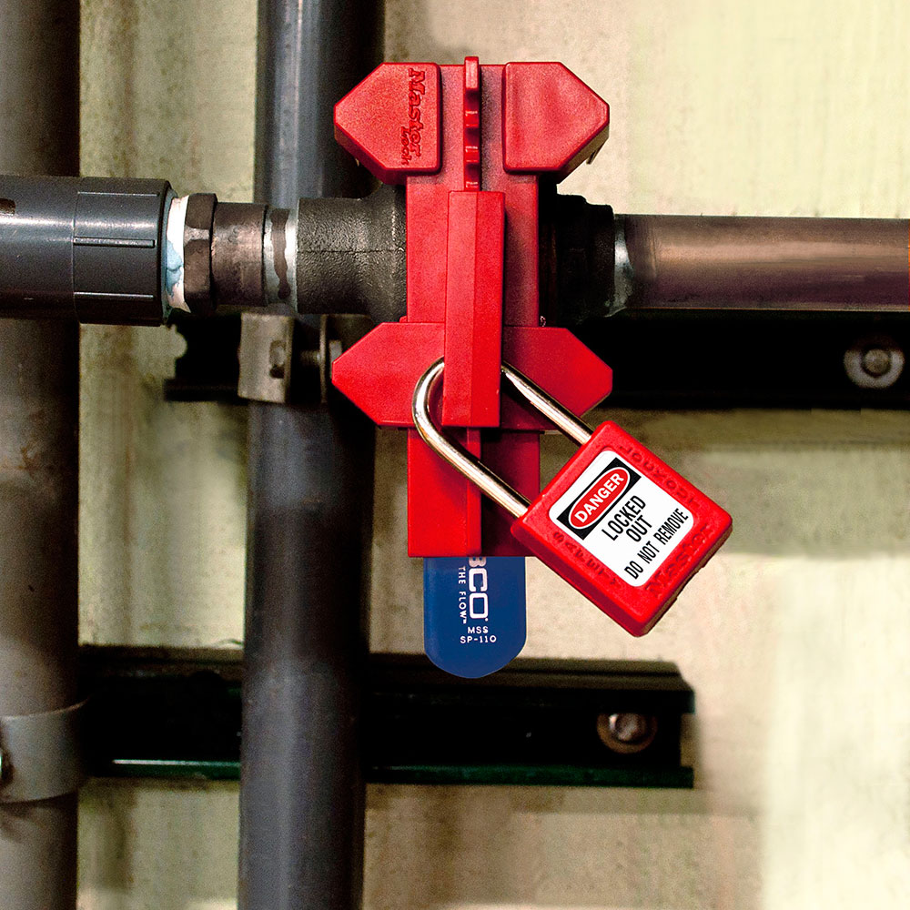 Adjustable Ball Valve Lockout Red 1/2" To 2"