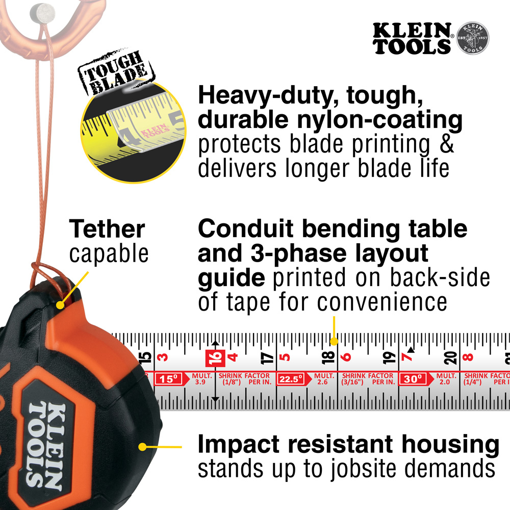 Tape Measure 16-Foot Magnetic Double-Hook