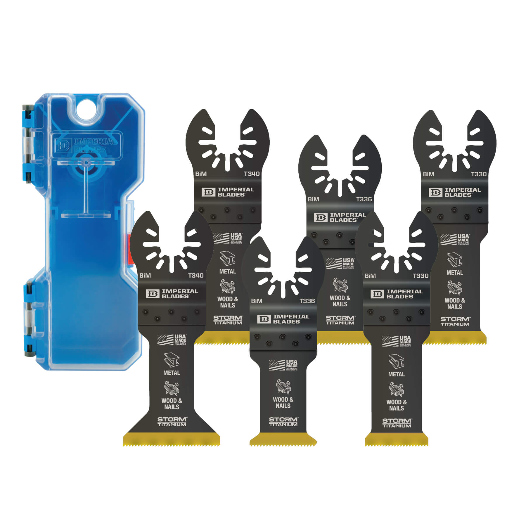 Imperial Blades Iboatv-6 One Fit™ Storm Titanium Metal/wood Variety Pack, 6pc + Free Case