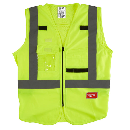 High Visibility Yellow Safety Vest, CSA/ANSI - L/XL, 12/PK