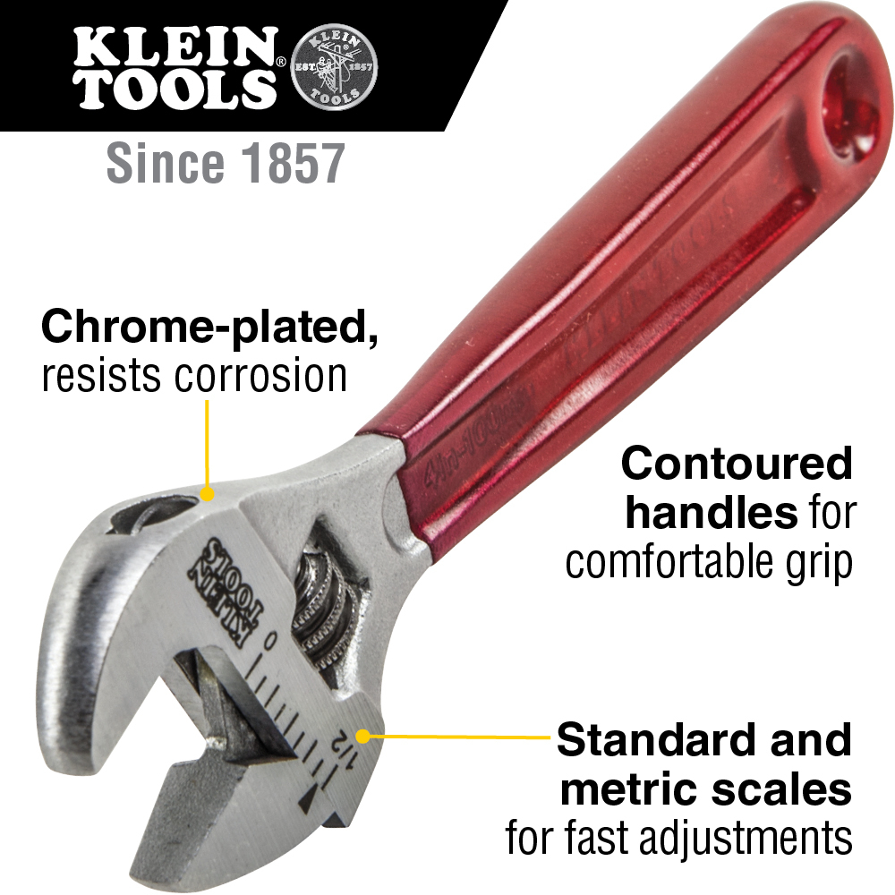 Adjustable Wrench Plastic Dipped 4-Inch