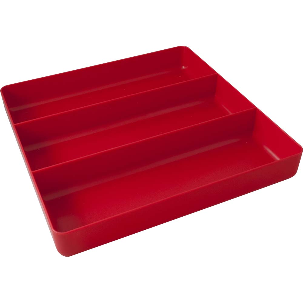 Red Tray Organizer - 3 Compartments