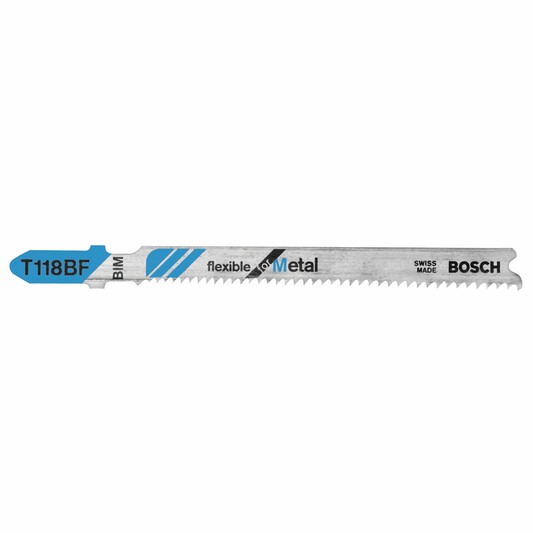 5 Pc. 3-5/8 In. 11-14 TPI Flexible For Metal T-Shank Jig Saw Blades