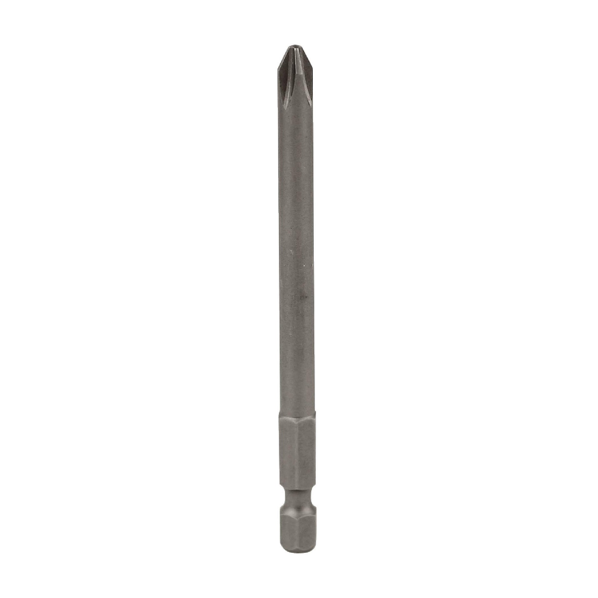 Qualtool Phillips Drive Bit #2, Silver, Steel, 2"