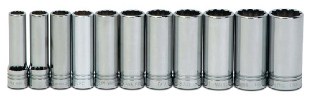 Drive 11-Piece 8-Point SAE Deep Socket Set 1/2"