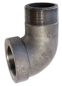 Malleable iron 90° elbow, 3/8"fem. x 3/8mal. black