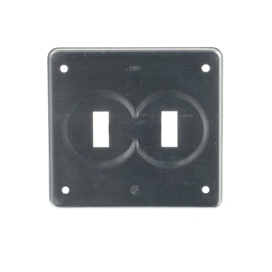 Couvercle aluminium pour deux interrupteurs