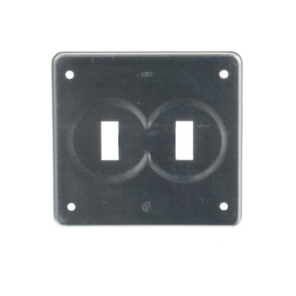 Couvercle aluminium pour deux interrupteurs