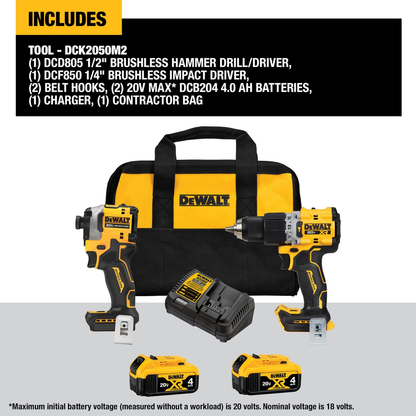 DEWALT 20V MAX* XR Hammer and ATOMIC Combo Kit