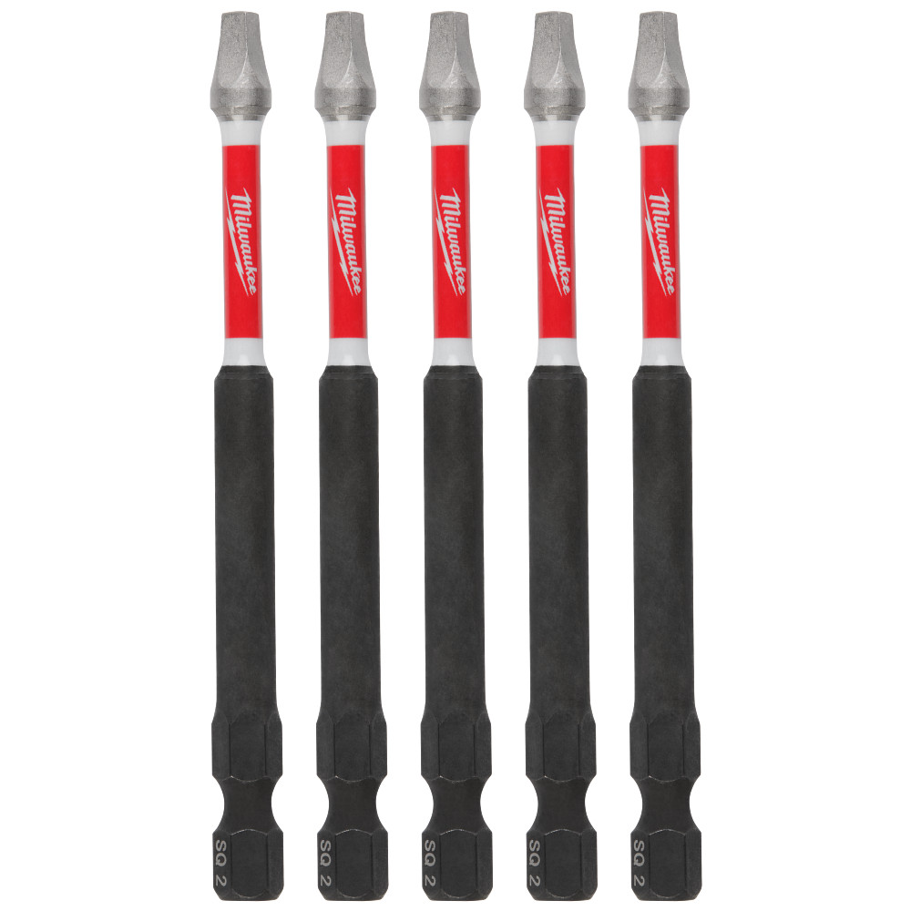 SHOCKWAVE™ 3-1/2” Impact Square Recess #2 Power Bit (5 PK)