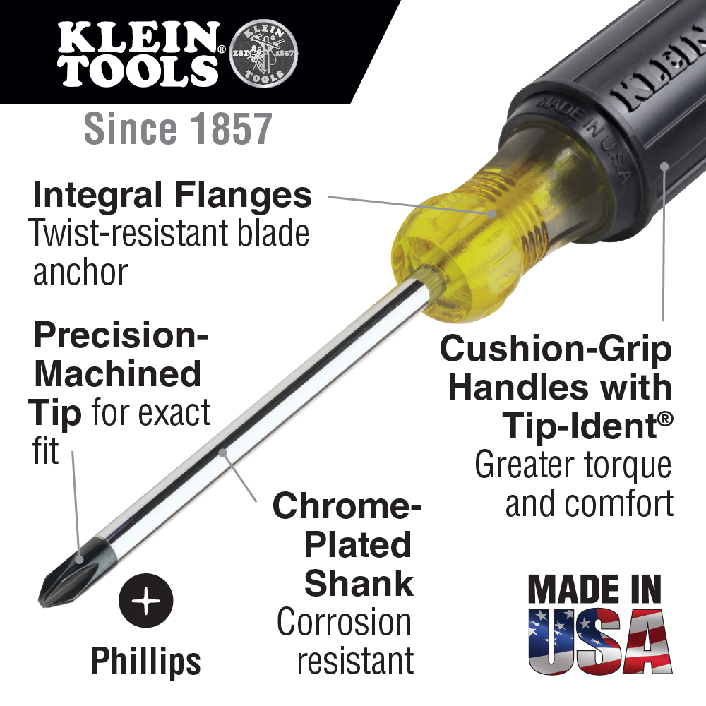 #2 Phillips Screwdriver 7-Inch Round Shank